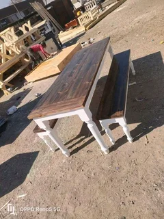 8 seater dinning table with 2 benches available