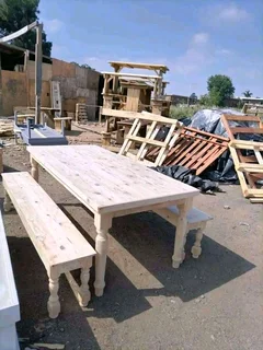 8 seater dinning table with 2 benches available