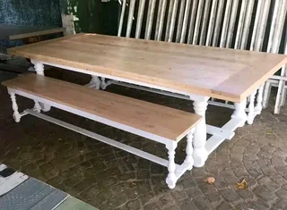 8 seater dinning table with 2 benches available
