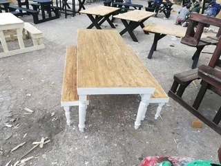 10 seater dinning table with 2 benches available