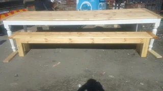 12 seater dinning table with 2 benches available