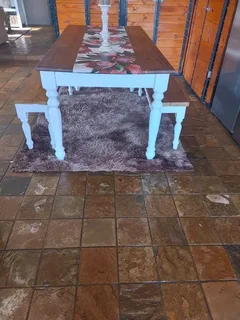 12 seater dinning table with 2 benches available