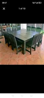 12 seater dinning table with 12 chairs available