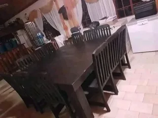 12 seater dinning table with 12 chairs available