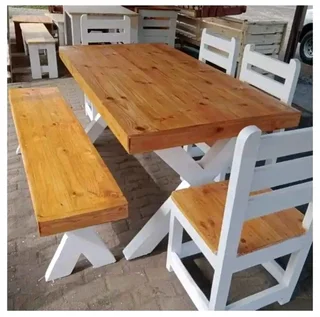 8 seater dinning table with 5 chairs and bench available