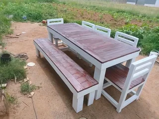 8 seater dinning table 5chairs and bench available