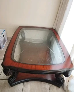 Dark wood coffee table