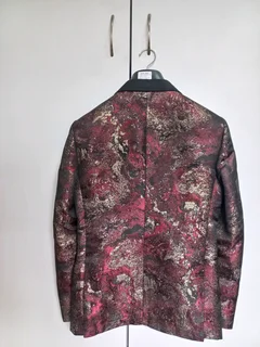 MD suit black burgundy and gold