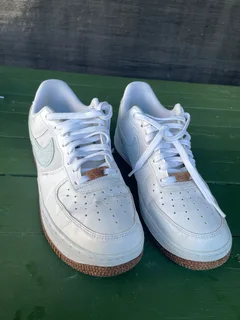 Nike Air Force 1, Baby Blue - Cork Sole, flower embroidery