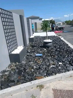 Greystones  &amp; Grey gabions stones