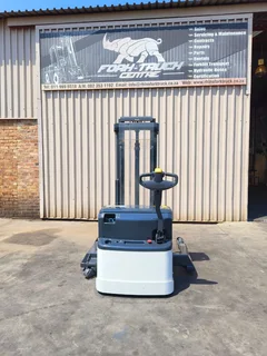 MAJOR PRICE CUTS!!Uni Carrier 1.6T Electric Walk Behind Straddle Stacker (SPOOKY SPECIALS