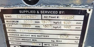 MAJOR PRICE CUTS!!! Nichiyu 1.5T Electric 3 Wheeler Forklift