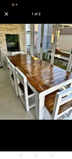8 seater stunning dining table with chairs and bench available for cash on delivery