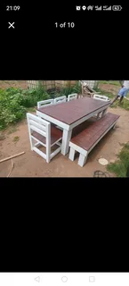 8 seater stunning dining table with chairs and bench available for cash on delivery