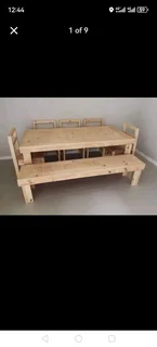 8 seater stunning dining table with chairs and bench available for cash on delivery