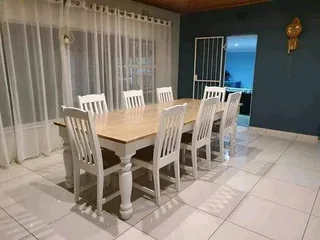 8 seater stunning dining table with chairs available for cash on delivery we charge extra delivery