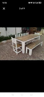 8 seater stunning dining table with chairs and bench available for cash on delivery