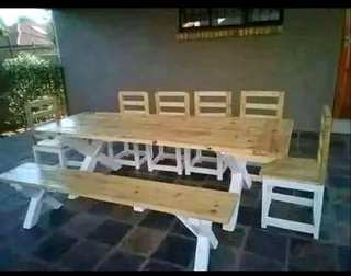 10 seater stunning dining table with chairs and bench available for cash on delivery