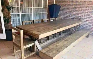 12 seater stunning dining table with chairs and bench available for cash on delivery