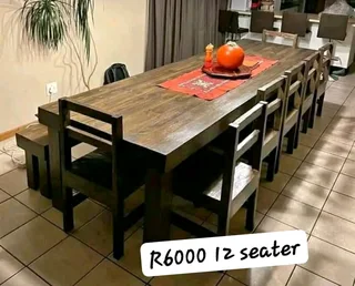 12 seater stunning dining table with chairs and bench available for cash on delivery