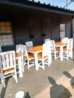 4 seater restaurant tables with 4 chairs available for cash on delivery we charge extra delivery fee
