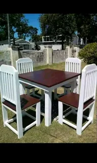 4 seater restaurant tables with 4 chairs available for cash on delivery we charge extra delivery fee