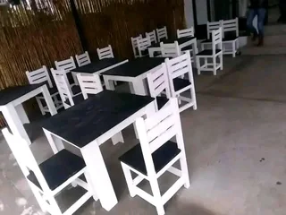 4 seater restaurant tables with 4 chairs available for cash on delivery