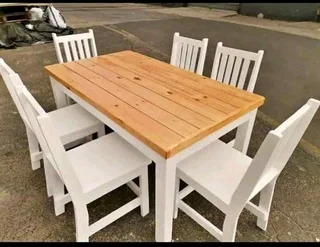 6 seater restaurant tables with 6 chairs available for cash on delivery we charge extra delivery fee