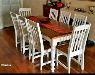 8 seater stunning dining table with chairs available for cash on delivery we charge extra delivery f