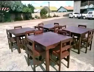 4 seater restaurant tables with 4 chairs available for cash on delivery