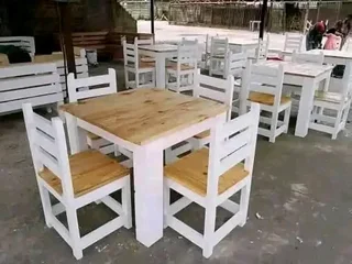 4 seater restaurant tables with 4 chairs available for cash on delivery