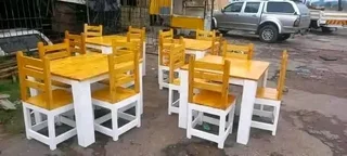 4 seater restaurant tables with 4 chairs available for cash on delivery