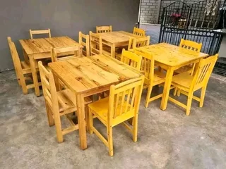 4 seater restaurant tables with 4 chairs available for cash on delivery