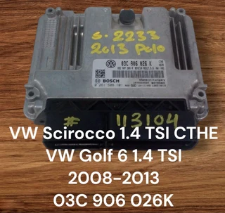 VW Scirocco 1.4 TSI Turbocharged Stratified Injection Petrol Management System *VW Golf 6 1.4 TSI Tu