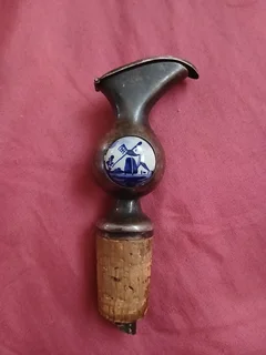Vintage wine pourer handpainted