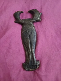 Vintage brass moose beer opener