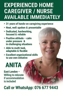 Experienced,mature and passionate caregiver available