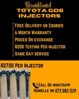 TOYOTA GD6 INJECTORS FOR SALE WITH WARRANTY INCLUDED