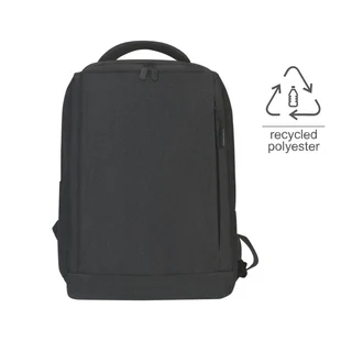 Office Laptop Backpack is made with GRS-certified RPET. Many useful features include external USB