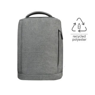 Office Laptop Backpack is made with GRS-certified RPET. Many useful features include external USB