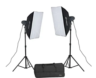Visico PRO VL 300 Watt PLUS: 2X Flash Head Softbox Studio Kit VL-300P-SBKSpecifications