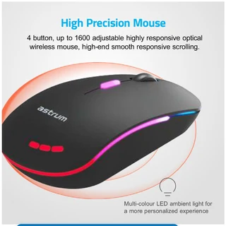 Astrum KW210 Mini Wireless Keyboard and Mouse Combo, RGB Led Lights