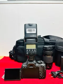 Canon EOS 850D with canon 2x lens and flash light &amp; accessories