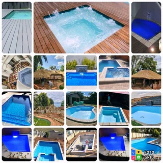 Swimming pools and thatching grass