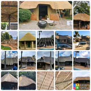 Swimming pools and thatching grass