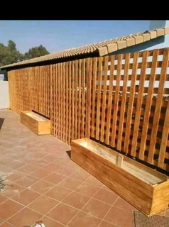 Trellises and flower boxes