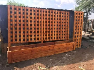 Trellises and flower boxes