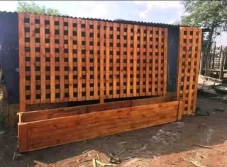 Flower boxes and trellises