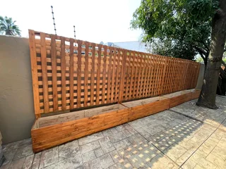 Trellises and flower boxes