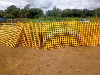 Trellises and flower boxes